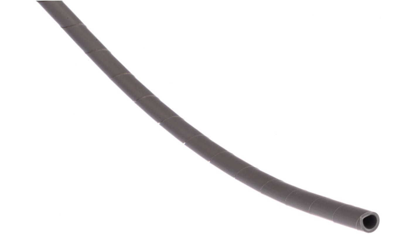 HellermannTyton Spiral-Kabelschutzschlauch Polyolefin Grau, für Kabel-Ø 4.1mm bis 8.2mm, Länge 30m Schwer entflammbar