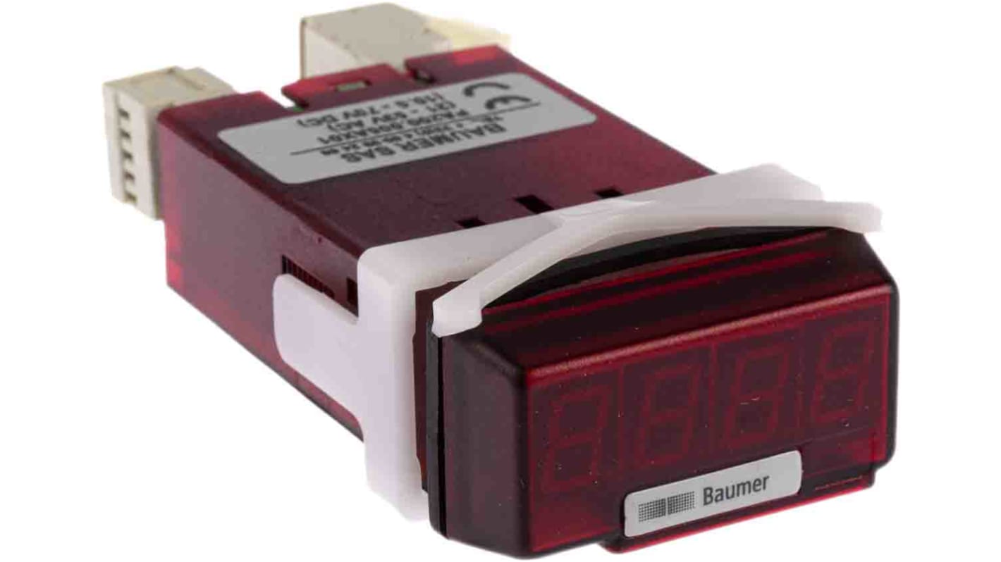 Analizador de red multifunción de panel Baumer PA200, con display LED, para Corriente, Voltaje, dim. 45mm x 22.5mm