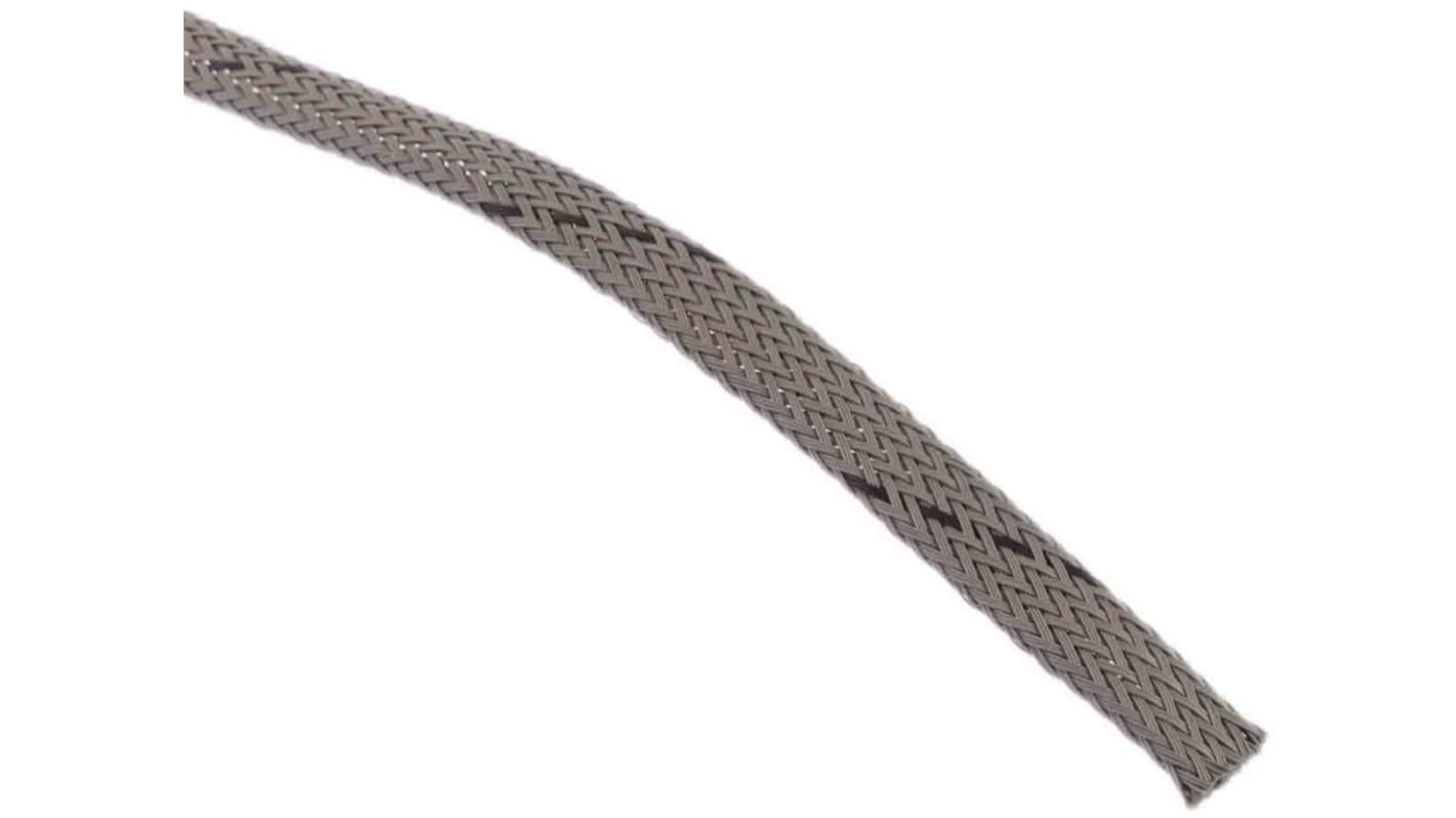 HellermannTyton Expandable Braided PET Grey Cable Sleeve, 5mm Diameter, 10m Length