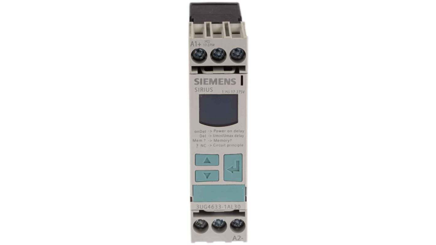 Siemens Voltage Monitoring Relay, 1 Phase, SPDT, 17 → 275V ac/dc, DIN Rail