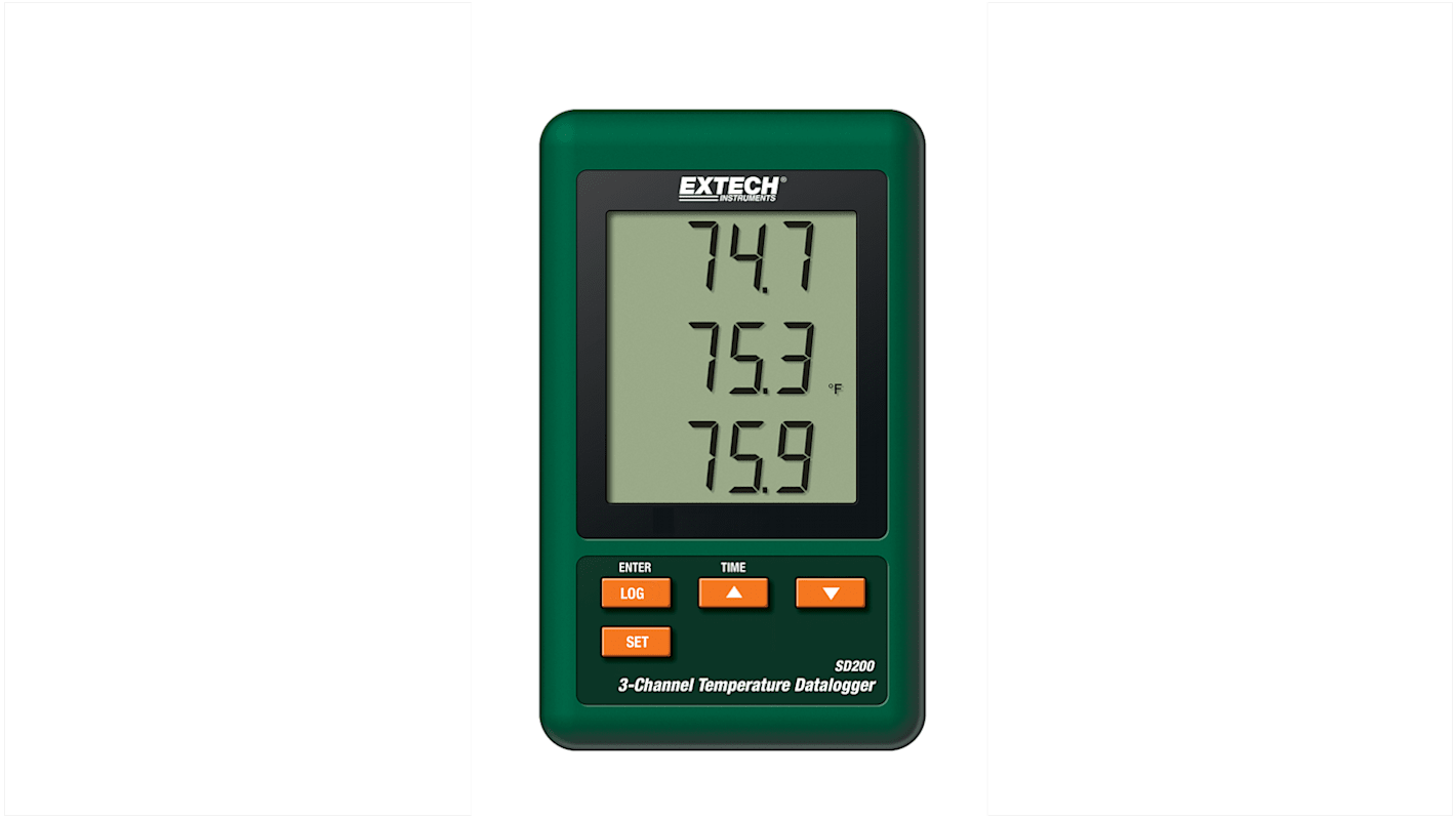 Extech SD200 Temperature Data Logger, RS232, USB, 3 Input Channel(s)