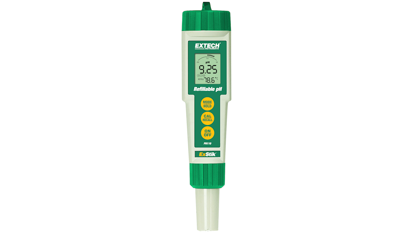 Extech pH计, PH110系列, 最高14pH, 最佳精确度±0.01pH, 最低0pH