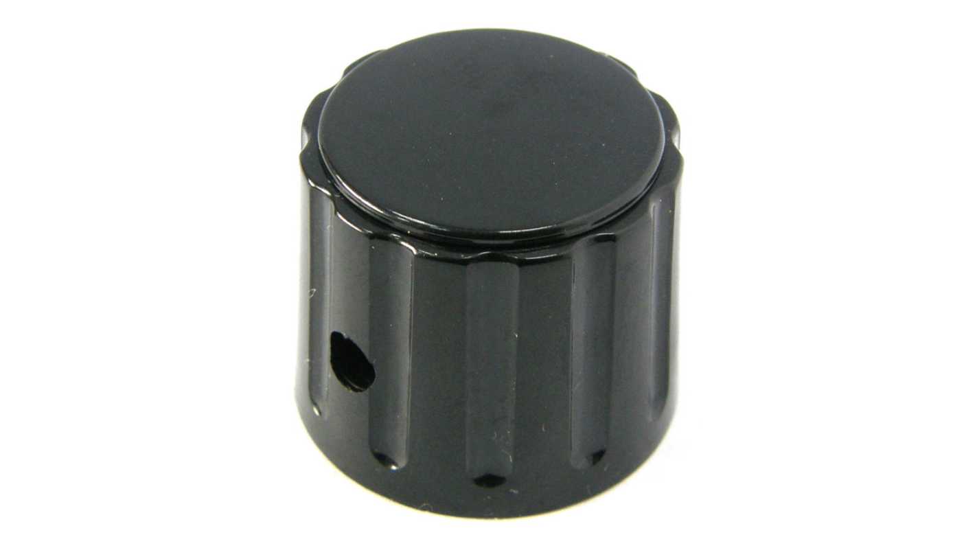 RS PRO 21mm Black Potentiometer Knob for 6.4mm Shaft Splined