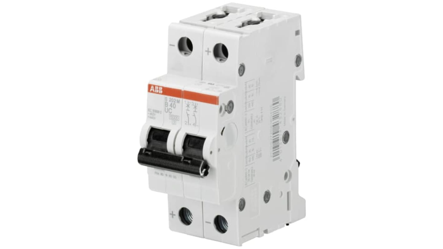 ABB B型MCB, 2极, 220V分断, 16A, 440VAC, 500VDC, 2CDS2720系列