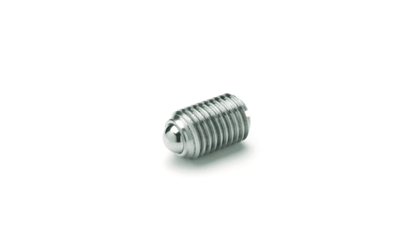 Ganter Stainless Steel M8 Ball & Spring Plunger, 16mm Long