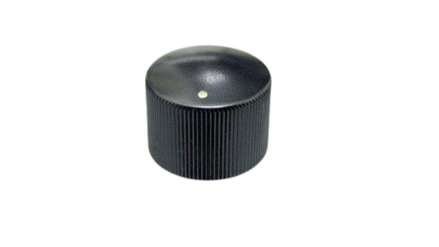 RS PRO 18mm Black Potentiometer Knob for 6.4mm Shaft Splined