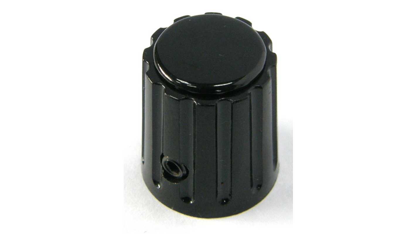 RS PRO プラスチック ノブ, 6.4mm, 丸型軸 直径:15mm