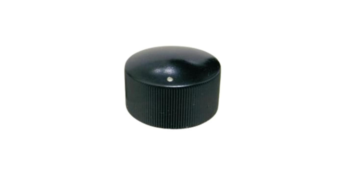 RS PRO 32mm Black Potentiometer Knob for 6.4mm Shaft Splined