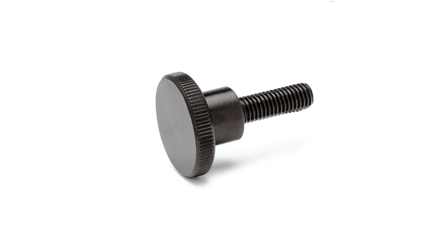 Ganter つまみノブ ローレット加工, M8 直径:30mm 黒
