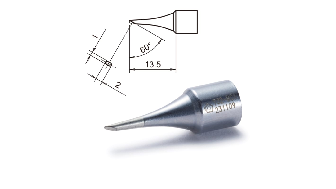 Hakko Loddespids T32-BC1 1 mm 60° Facet, til FX-8806