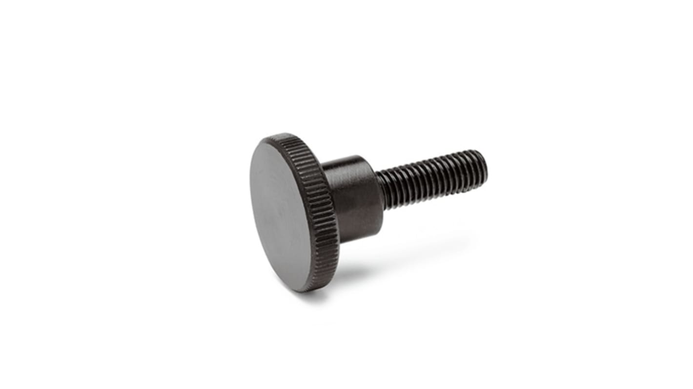 Manopola di serraggio zigrinata Ganter in Acciaio inossidabile, M4 x 20 x 20mm