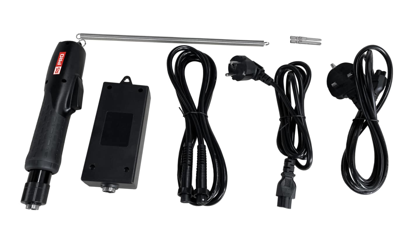 RS PRO 无刷电动扭矩螺丝刀, 240V, 有线, 0.5 → 2.5Nm扭矩, G 型 - 英式 3 脚/ C 型 - 欧式插头, 700 → 1000rpm