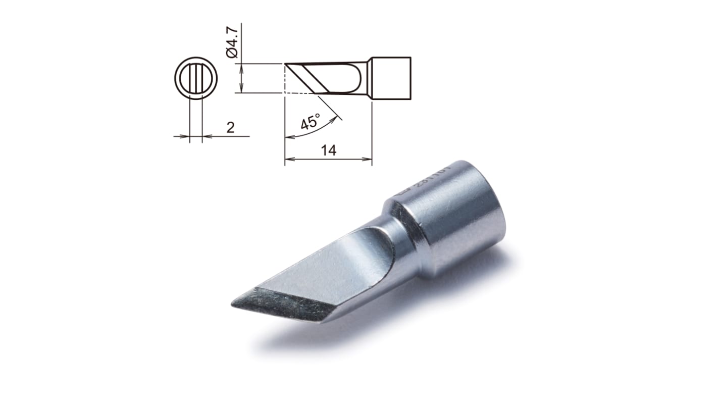Hakko Loddespids T32-KF 4,7 mm 45° Kniv, til FX-8806