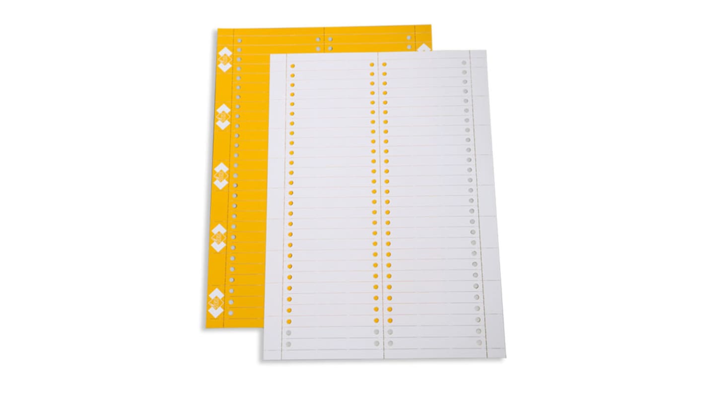 SES Sterling PLIO CLICK Adhesive Cable Label, White, Yellow, 8 → 70mm Cable, for Label Holder and Support Band,