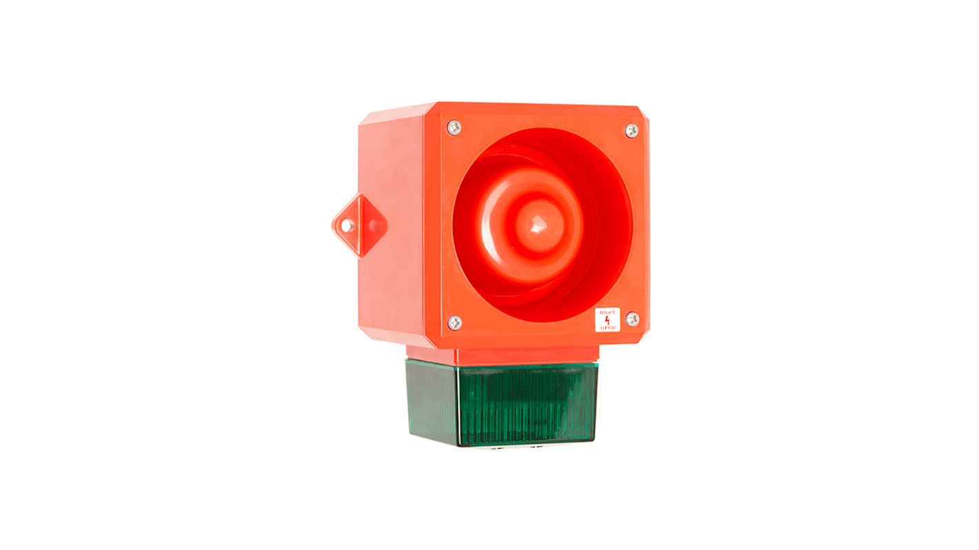 Segnalatore acustico e luminoso Clifford & Snell serie YL50, Verde, 115 V CA, 112dB a 1 m, IP66
