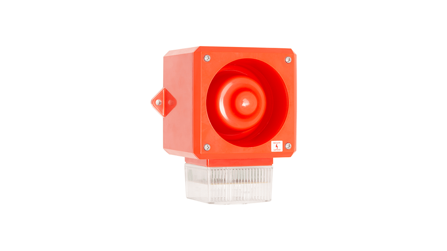 Segnalatore acustico e luminoso Clifford & Snell serie YL50, Trasparente, 115 V CA, 112dB a 1 m, IP66