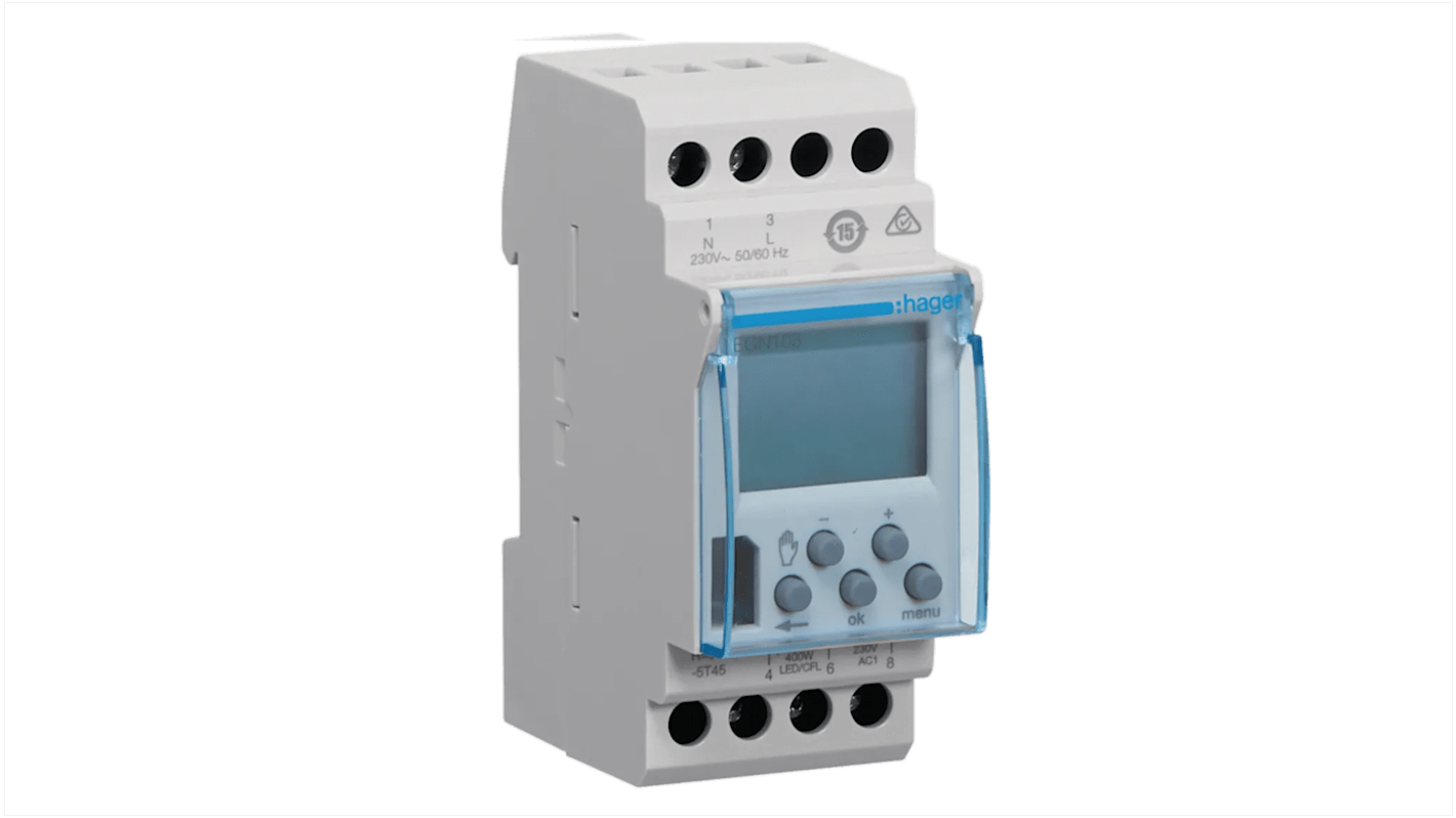 Hager Digital Time Switch 230 V ac, 1-Channel