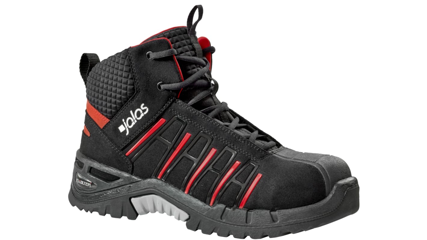 Jalas EXALTER 9975 Unisex Black, Red Aluminium Toe Capped Safety Shoes, UK 4, EU 37