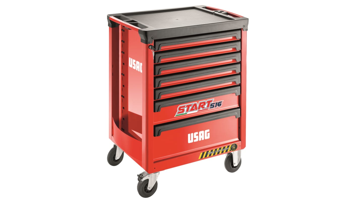 Armadietto per utensili Usag serie con ruote in ABS, 7 cassetti