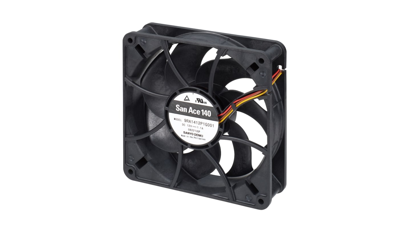 山洋電気 軸流ファン 電源電圧：24V dc, dc, 140.8 x 140.8 38.5mm, 9RA1424P1G001