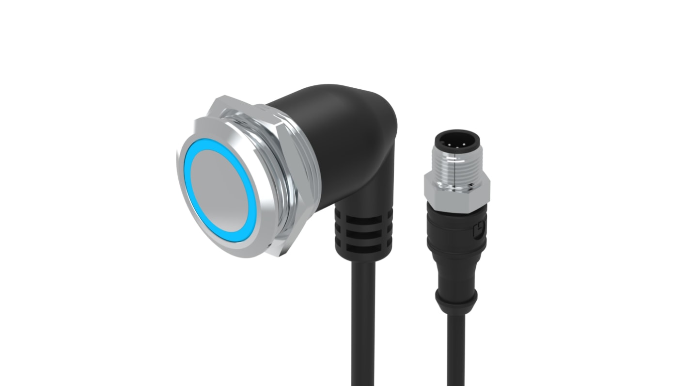 EAO 82 Series Illuminated Push Button Switch, Momentary, Panel Mount, 22mm Cutout, 1CO, Green LED, 35V, IP65, IP67