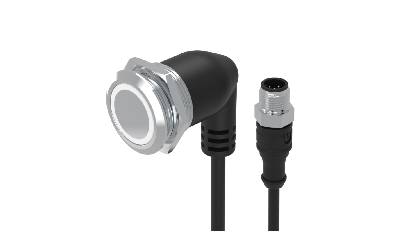 EAO 82 Series Illuminated Push Button Switch, Momentary, Panel Mount, 22mm Cutout, 1CO, White LED, 35V, IP65, IP67