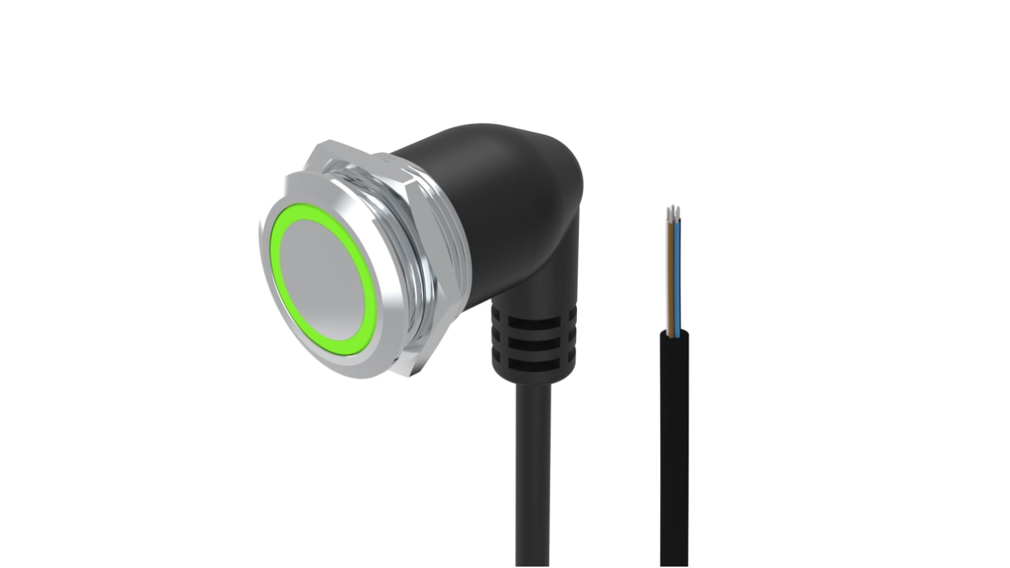 EAO 82 Series Illuminated Push Button Switch, Momentary, Panel Mount, 22mm Cutout, 1CO, White LED, 35V, IP65, IP67