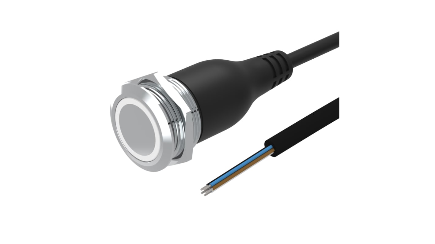 EAO 82 Series Illuminated Push Button Switch, Momentary, Panel Mount, 22mm Cutout, 1CO, White LED, 35V, IP65, IP67