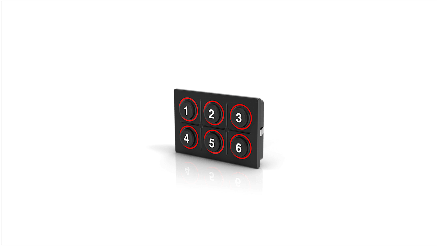 EAO 6键小键盘, 2 x 3键盘, 带照明, 防护等级IP6K9K