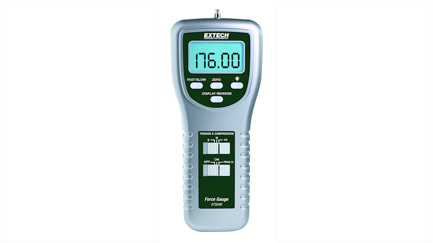 Dinamómetro Extech 475040, medición hasta 5000g, precisión ±0.4 %