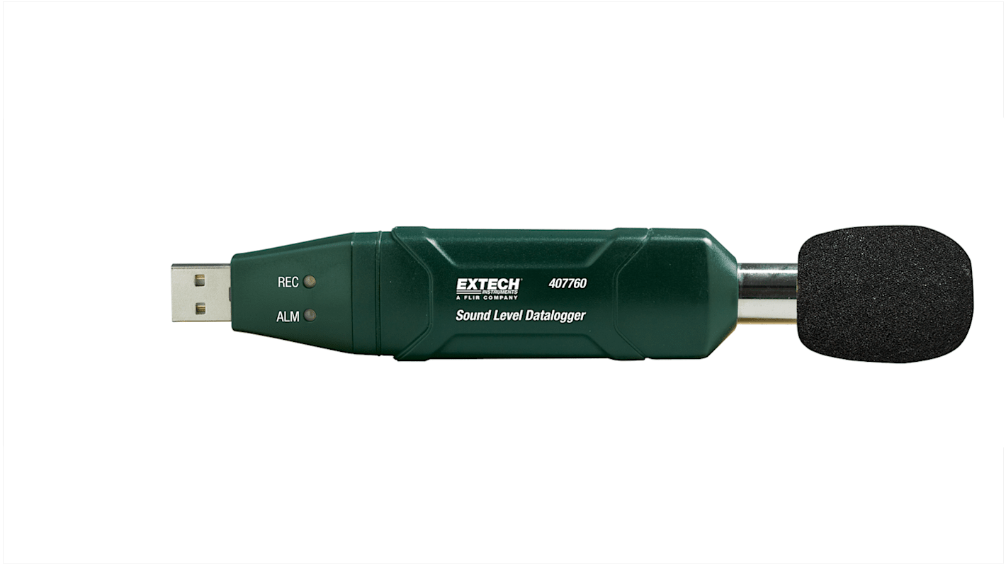 Extech 407760  Datalogging Sound Level Meter, 30dB to 130dB, 8kHz max