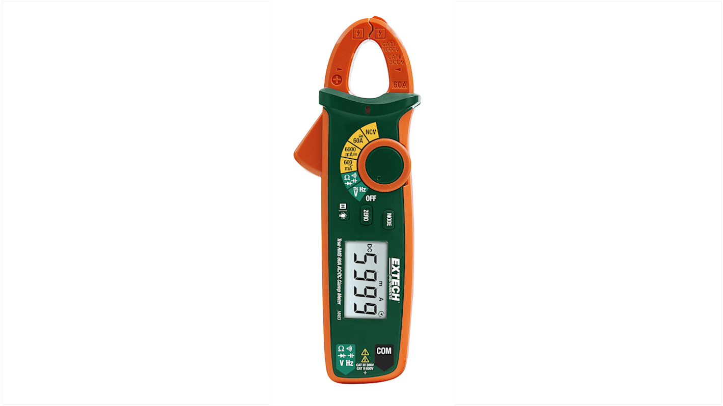 Extech MA63, 真有效值, 60A 直流, 60A 交流, 600V 交流, 符合CAT III 300V