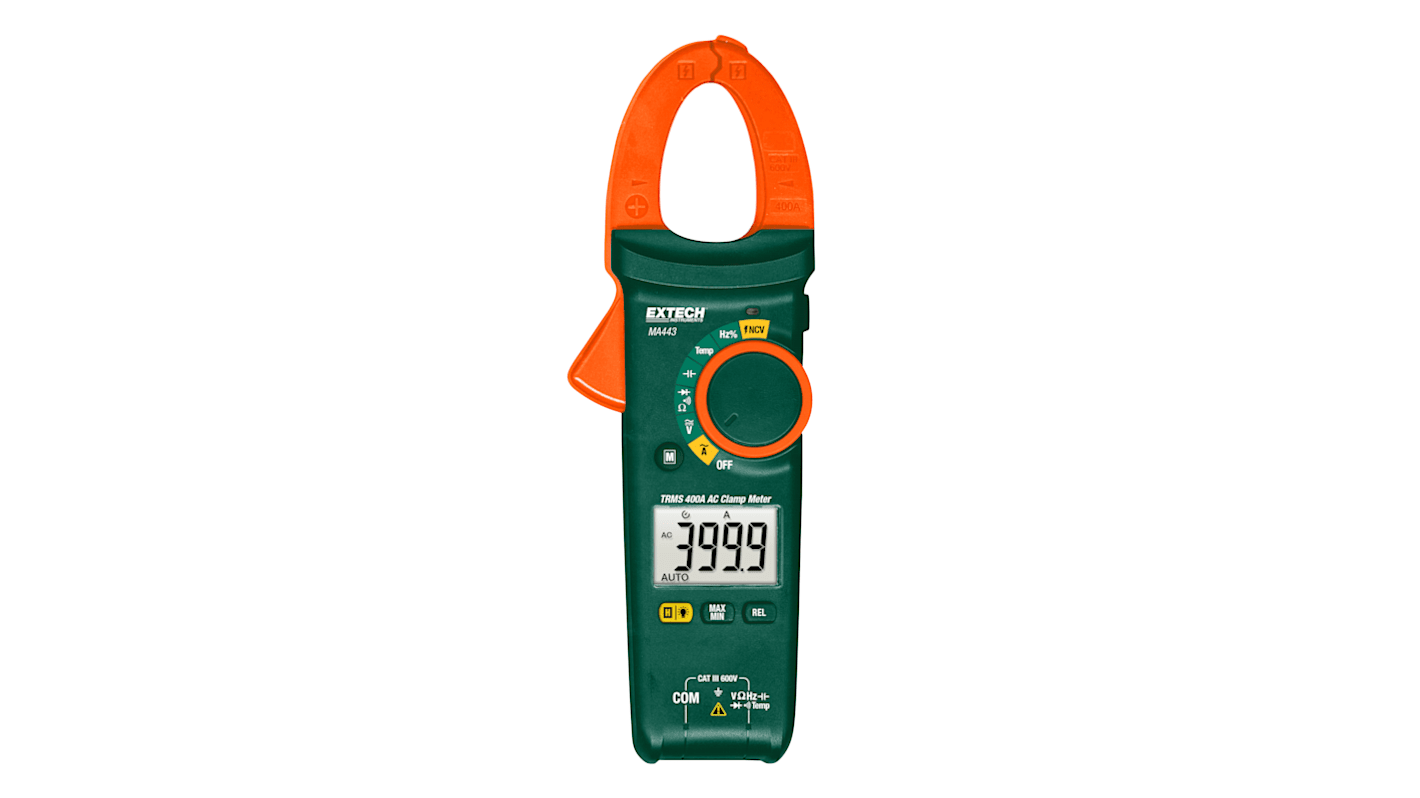 Extech MA443 Clamp Meters, 400A dc, Max Current 400A ac CAT III 600V