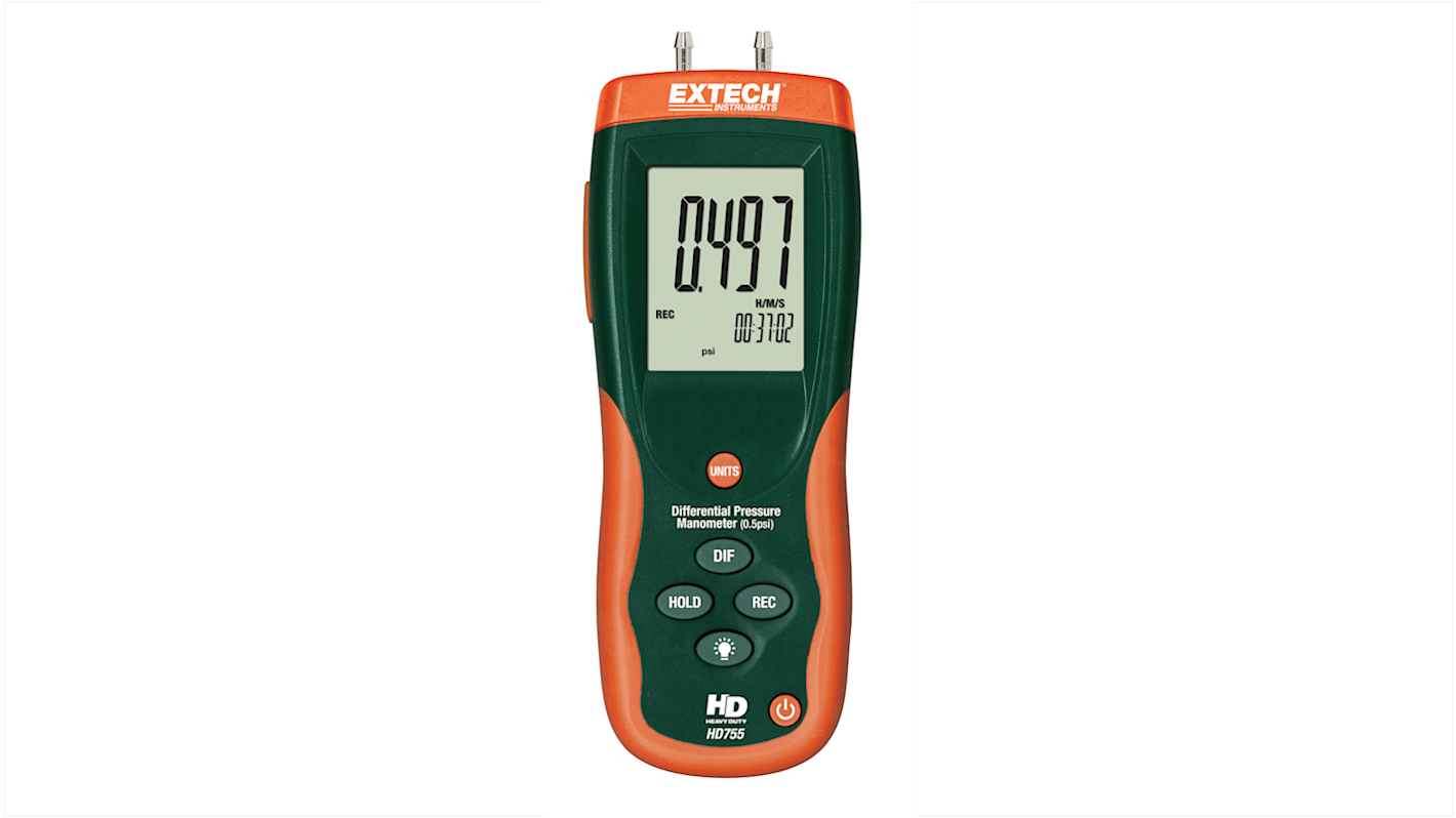 Extech HD755 Differential Manometer, Max Pressure Measurement 13.85inH2O