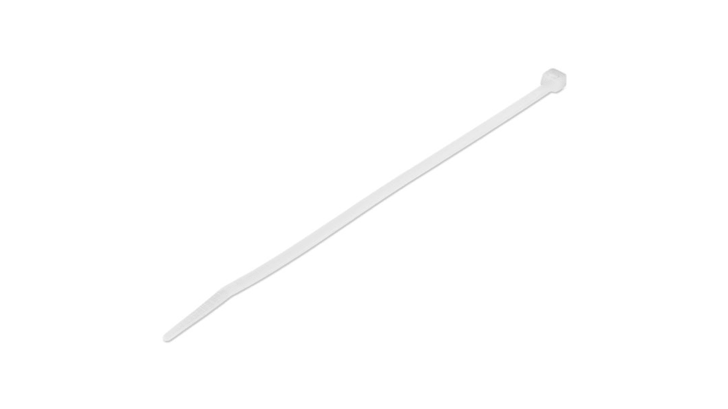 StarTech.com Cable Tie, Cable Ties, 200mm x 2 mm, White Nylon, Pk-100pack