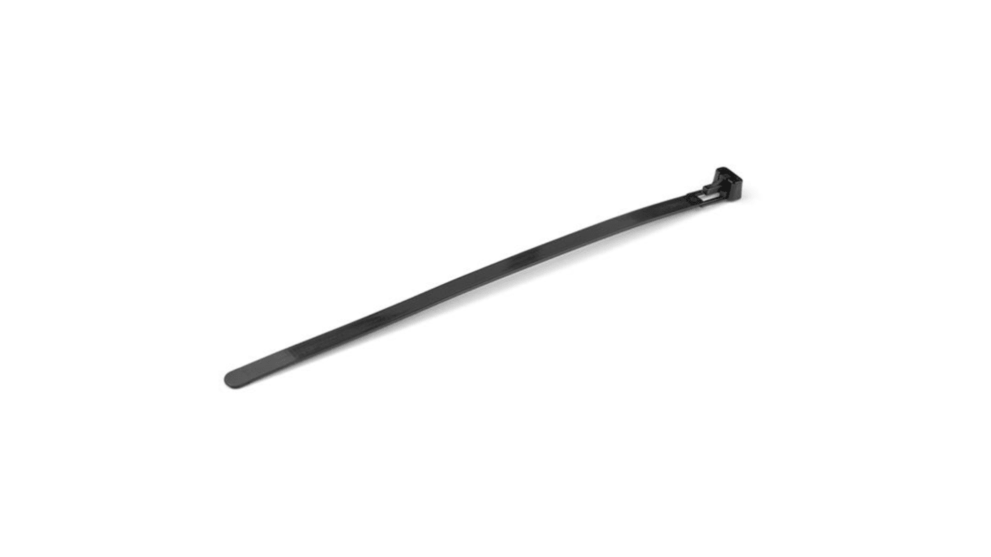 StarTech.com Cable Tie, Reusable Cable Ties, 200mm x 8 mm, Black Nylon, Pk-100pack