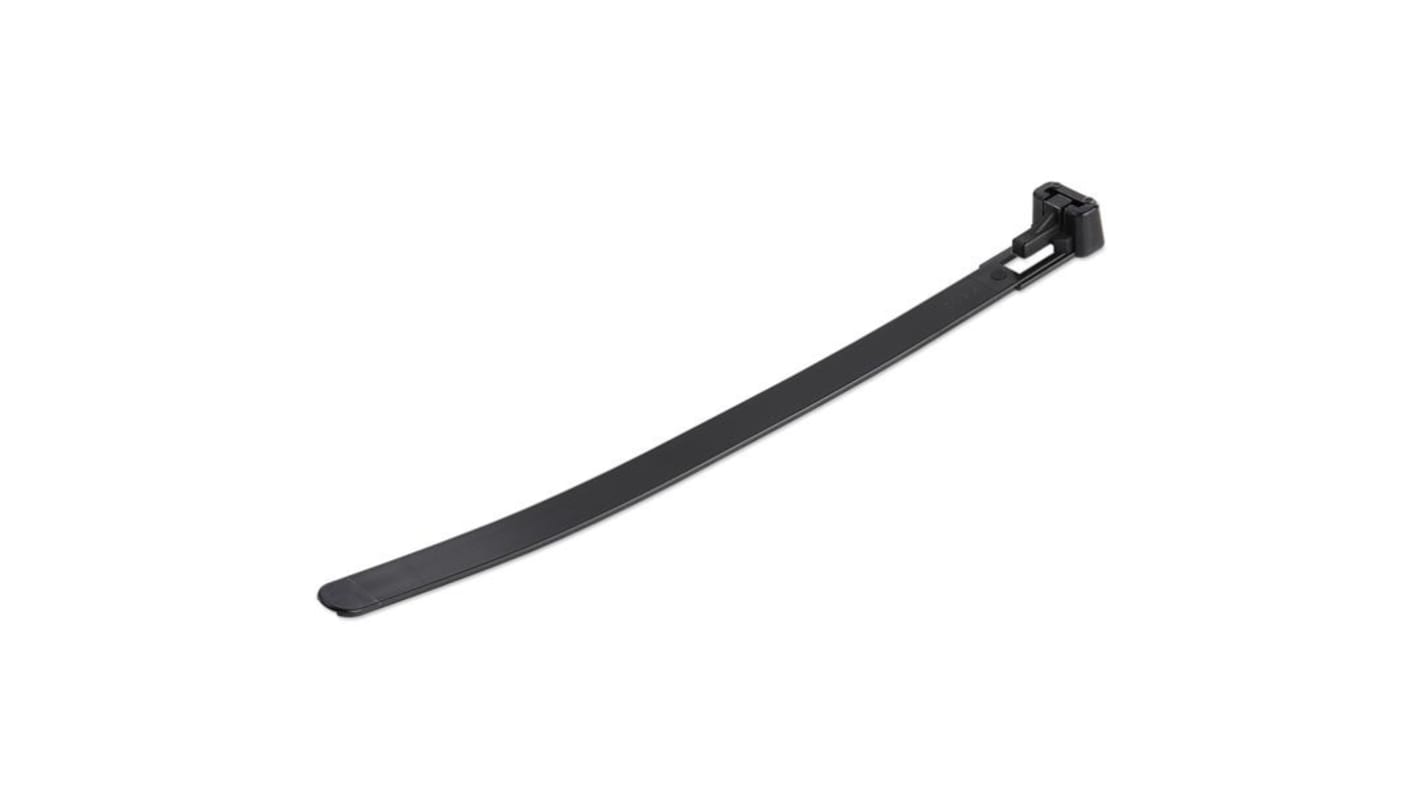 StarTech.com Cable Tie, Reusable Cable Ties, 150mm x 8 mm, Black Nylon, Pk-100pack