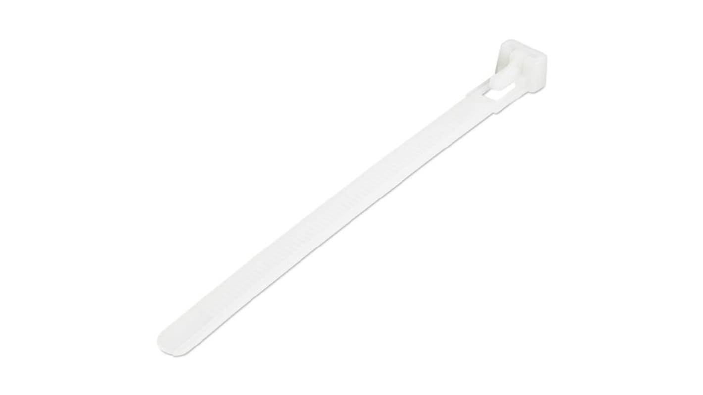 StarTech.com Cable Tie, Reuseable, 125mm x 8 mm, White Nylon, Pk-100pack