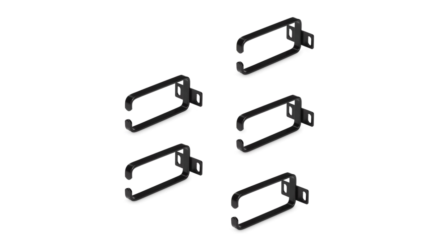 StarTech.com Steel Cable Management D-Ring Hook for Use with Network And Power Cables, 5 Rings, 4 x 1.8 x 1.8in