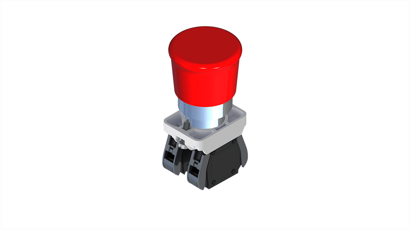 RS PRO Push Button Switch, Snap Action, Panel Mount, 22.5mm Cutout, 1NO+1NC, IP20, IP65