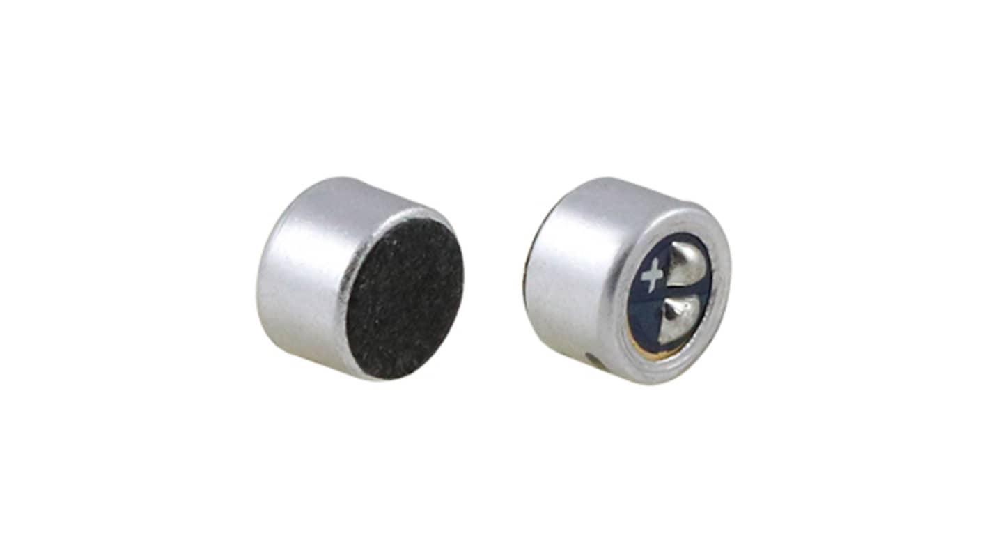 RS PRO Omni-Directional, Surface Mount 4.5mm Electret Insert, 50 ⇾ 1600Hz -44dB