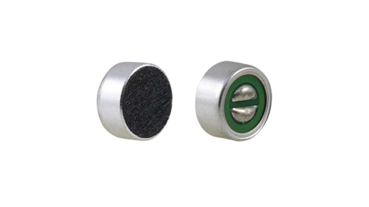 RS PRO Omni-Directional, Surface Mount 9.7mm Electret Insert, 50 ⇾ 1600Hz -40dB
