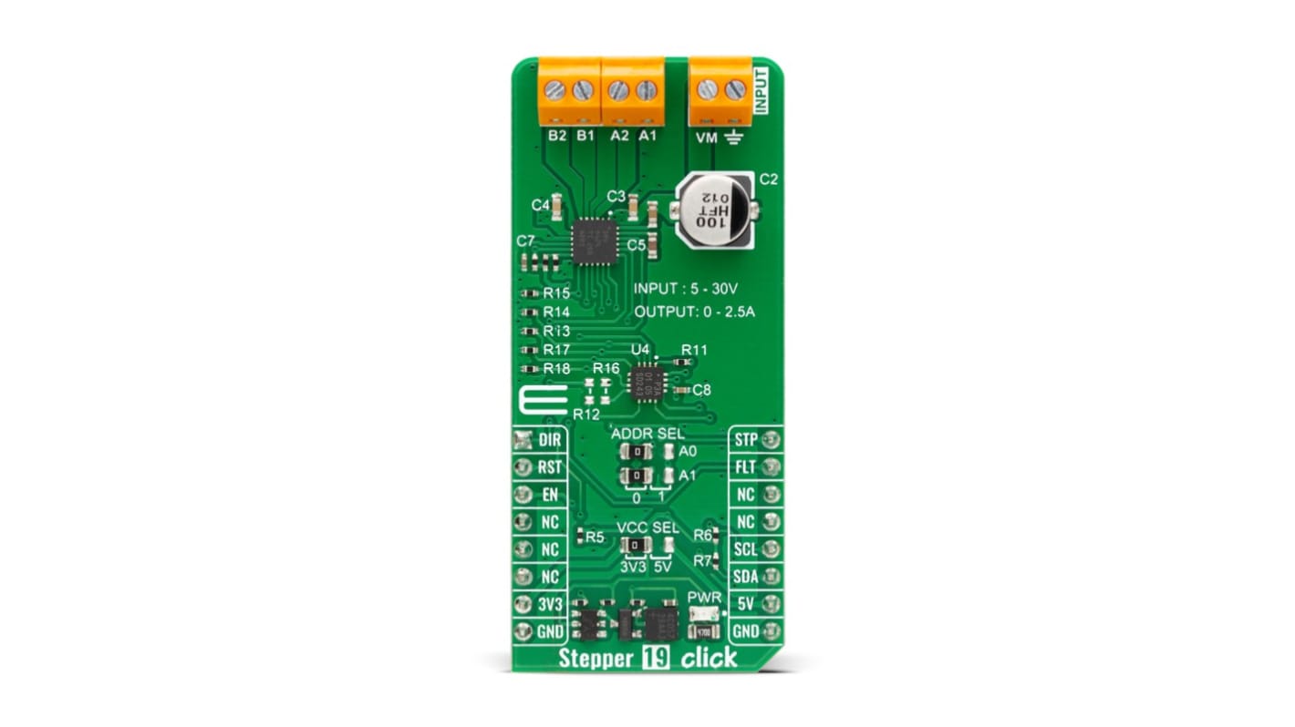 MikroElektronika 電源,モーター / ロボティクス開発ツール, モジュール,ステッパドライバ, ステッピングモータドライバ, MikroBUSソケット 用, MIKROE-6034