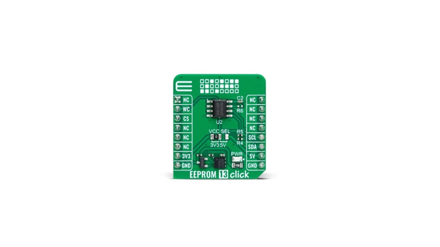 MikroElektronika MIKROE-5885, Add-On Board EEPROM EEPROM Memory Board for M24M01E for MikroBUS Socket
