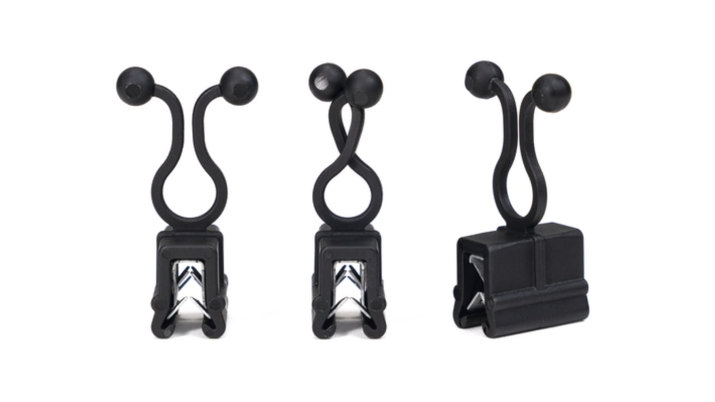 HellermannTyton Black Polyamide 6 Clip, 29mm Max. Bundle