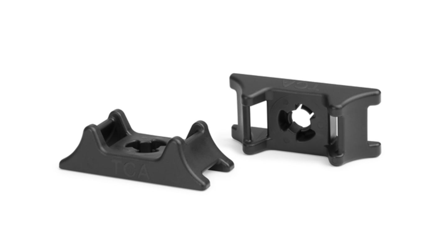 HellermannTyton Black Cable Tie Mount 23.9 mm x 52mm, 13.5mm Max. Cable Tie Width