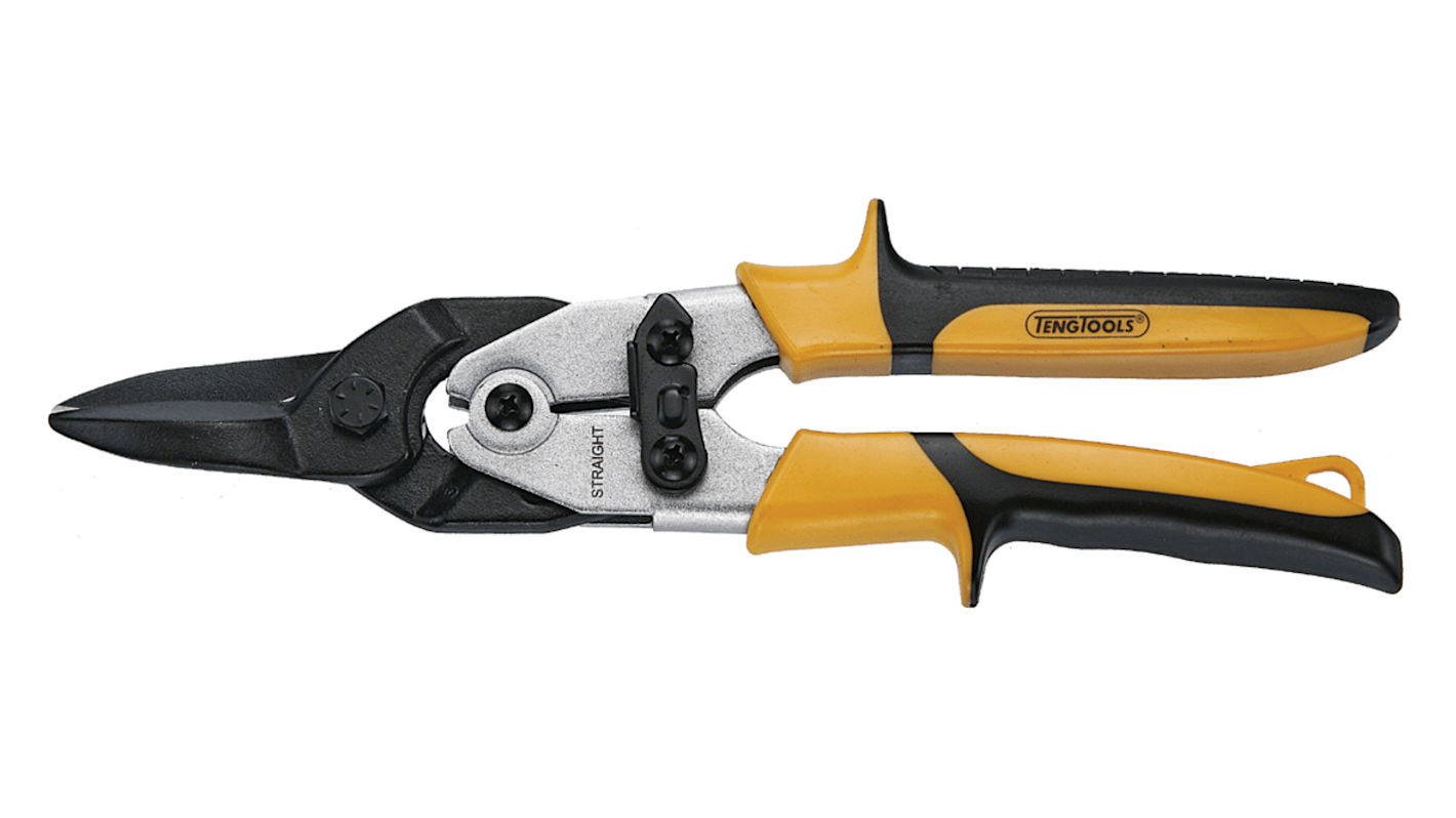 Teng Tools 250 mm Blechschere für Edelstahl, Stahl, Schnitt: Links, gerade