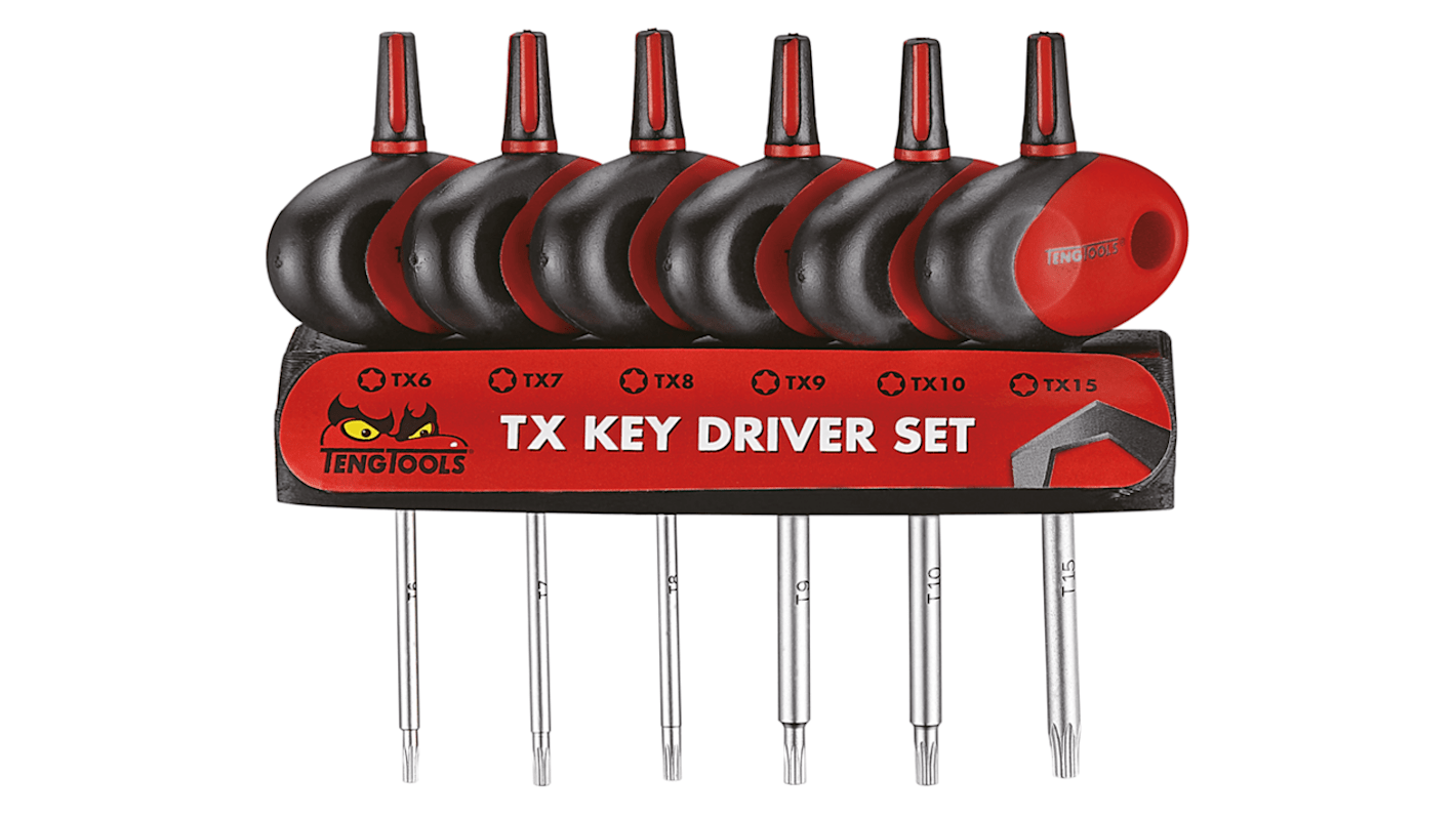 Sada klíčů Torx, počet kusů: 6 Mini klíče Torx tvar T-rukojeť Teng Tools