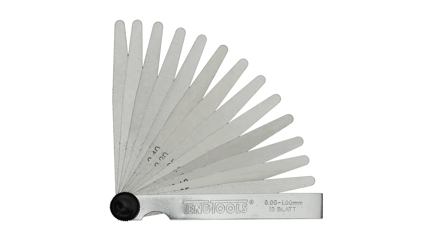 Teng Tools FG20200 Hardened Rolled Steel Feeler Gauge 0.05 - 1.0mm, 20 Blades