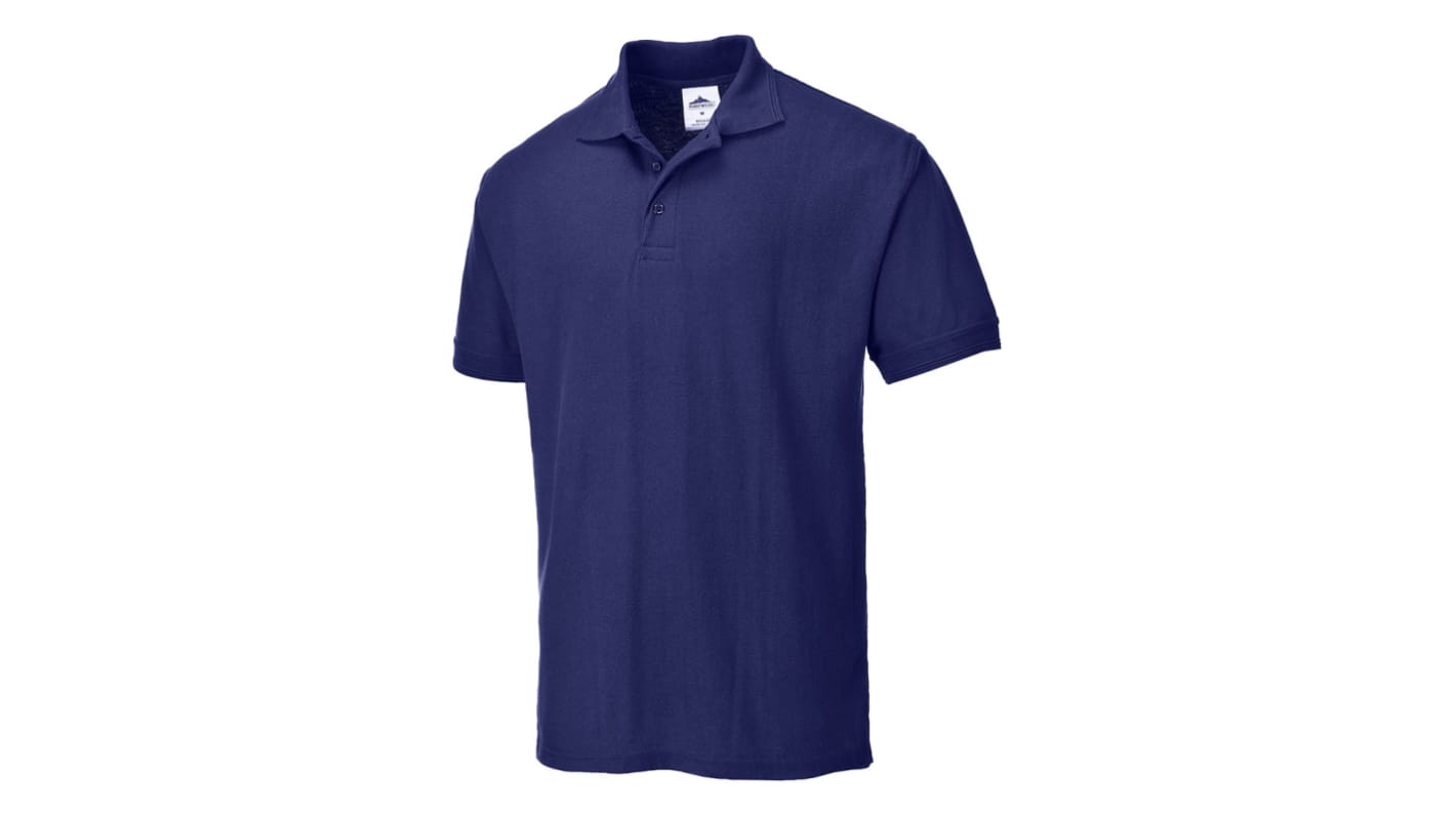Portwest B210 Navy 35% Cotton, 65% Polyester Polo Shirt, UK- XL, EUR- XL
